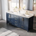 thumbnail image 6 of ANGELES HOME 72-in Double Sink Bathroom Vanity with White Cultured Marble Countertop, Freestanding Solid Wood Vanity with 4 Soft-Close Doors and 6 Drawers, Navy Blue, 6 of 7