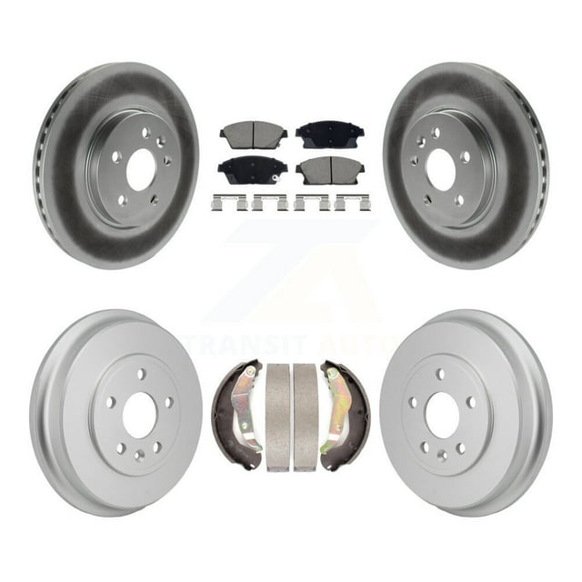 Transit Auto Front Rear Coated Disc Brake Rotors Ceramic Pads and Drum Kit for Car 2013-2017 Chevrolet Trax KGC-102869