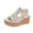 Beige, variant on Womens Platform Sandals Wedge Cork Peep Toe Cross Straps Cut out Side Zipper Soft Sole Comfortable Breathable Lightweight Casual Summer High Heels Black