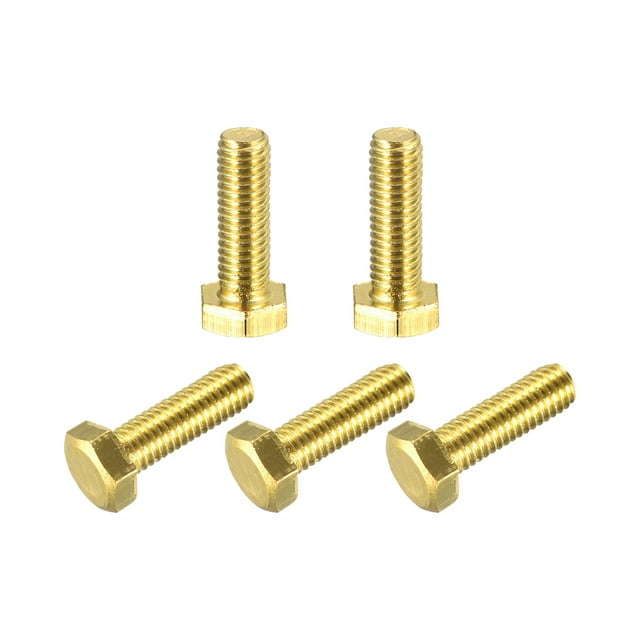 Unique Bargains Boulons Hexagonaux en Laiton, M5x16mm Lot de 5 Vis de Machine de Qualité 4.8