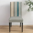 thumbnail image 6 of Dining Chair Slipcover, Boho Stripes Bohemian Vintage Farmhouse Decor Teal Brown Beige Stretch Kitchen Covers Removable Parsons Protector for Room Banquet Party, Set of 4, 6 of 6
