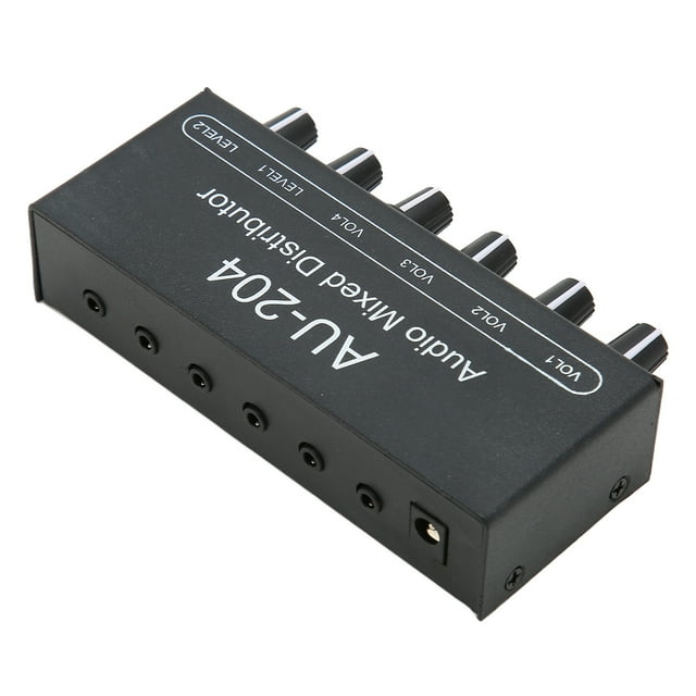 Mezclador De Señal De Sonido Estéreo, Mezclador De Amplificador De Auriculares Control Flexible De Nivel De Salida Aleación De Aluminio DC 5-15V Interfaz De 3,5 Mm 2 En 4