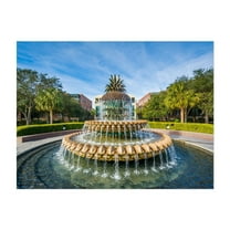 The Pineapple Fountain 02 - Charleston South Carolina Photography Unframed Wall Art Print 16 x 20 inches