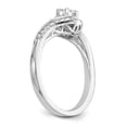 thumbnail image 6 of Solid 14k White Gold Diamond Round Diamond Side-Stones with CZ Cubic Zirconia Center Stone By-Pass Engagement Ring Size 8, 6 of 8
