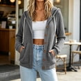 thumbnail image 2 of AnuYalue Button Up Hoodies for Women Lightweight Ribbed Long Sleeve Cardigan Sweater Jacket with Pockets, 2 of 9
