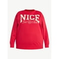 thumbnail image 5 of Terra & Sky Women's Plus Size Nice List Club Graphic Sweatshirt with Long Sleeves, Sizes 0X-4X, 5 of 5
