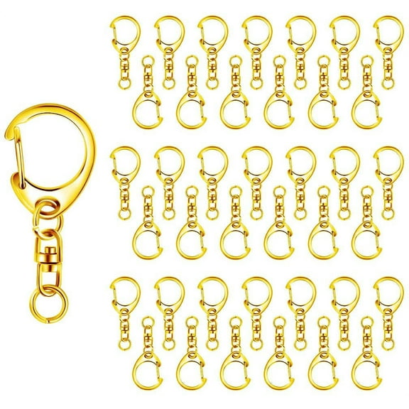 50 pcs Lobster Clasp Key, Keychain Clip, Swivel Clasps Lanyard Snap Hook, DIY Crafts Key Chain, Lobster Claw Clasp