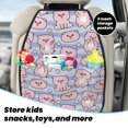 thumbnail image 4 of Striped Pink Pig Flowers Mats Back Seat Protectors, Car Seat Protector Vehicle Organizers Waterproof Cover Back Seat Cover for Kids with 3 Storage Pockets 2 Pack, 4 of 5