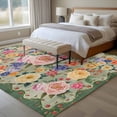 thumbnail image 4 of 6x9 Area Rugs for Living Room, Green Boho Flower Non Slip Area Rugs for Kitchen Bedroom Entryway, Spring Watercolor Country Floral Plant Washable Carpet Runner Rug Floor Mats for Bedroom Home Decor, 4 of 8