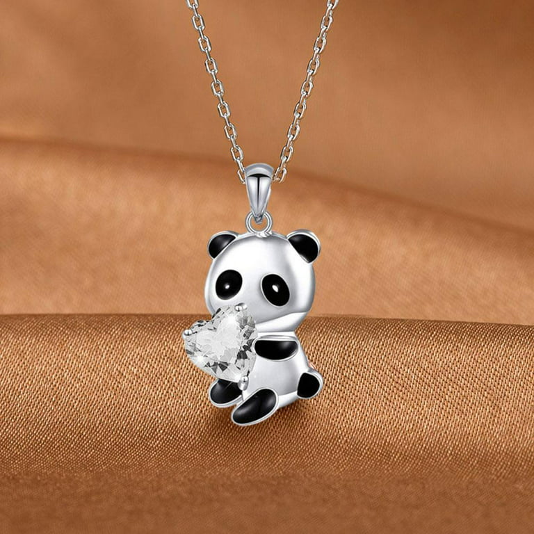 Gold Panda Necklace Panda Jewelry Gold Panda Cute Panda 