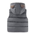 thumbnail image 3 of Hicidod Toddler Down Vest Cute Bear Ears Hooded Zipper Warm Baby Jacket Fleece Lined Windproof Puffer Vests for Winter Fall Spring, 3 of 6
