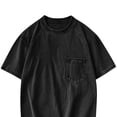 thumbnail image 5 of Hfnxid Big and Tall Men's Short Sleeve Shirt Vintage Crewneck T-Shirt with Pocket Fashion Streetwear Tee Black XXXXXL, 5 of 5