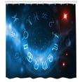 thumbnail image 3 of Ambesonne Astrology Shower Curtain, Signs Virgo Scorpio, 69"Wx70"L, Blue White and Red, 3 of 3