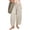 *Beige, variant on Women's Linen Blend Cropped Harem Pants,Drawstring Waist Loose Fit Casual Trousers with Pockets for Summer Yellow,Women's Plus XL
