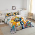 thumbnail image 3 of Erosebridal Hippie Microphone Comforter Sets Twin Size, Colorful Splatter Down Comforter, Reversible 2 Pieces, 3 of 7
