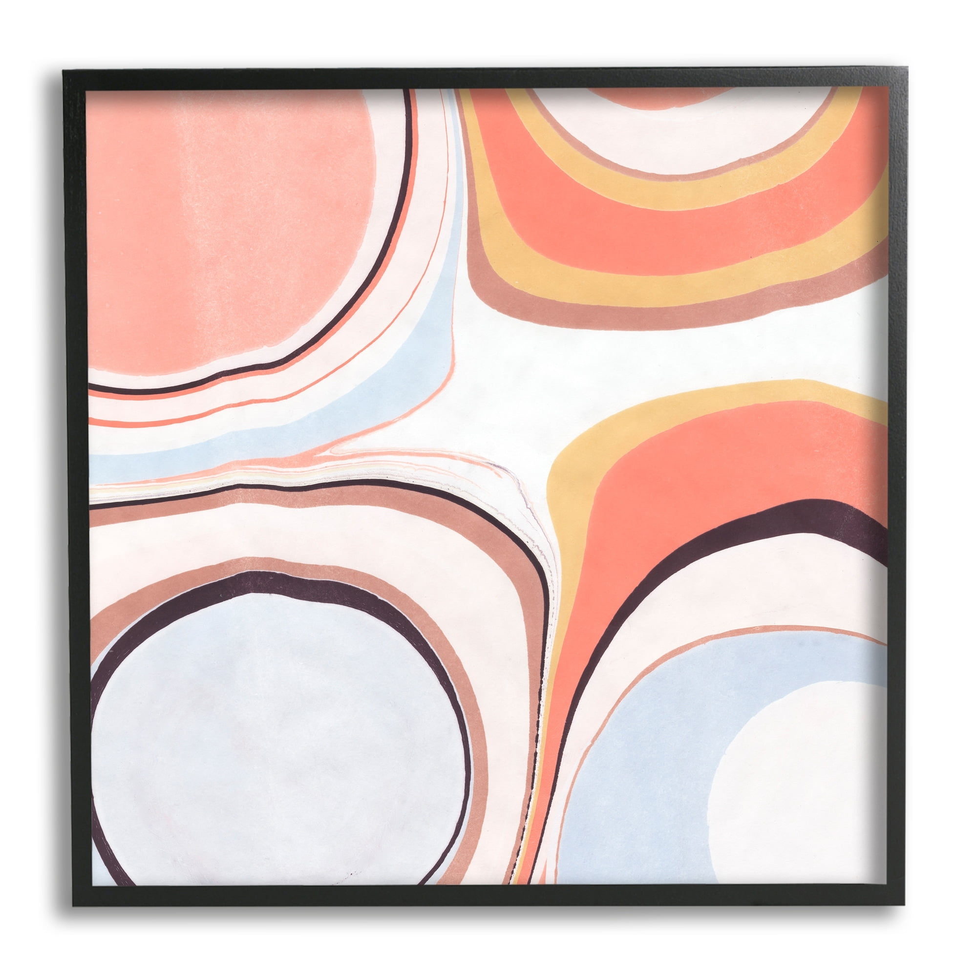 Stupell Industries Groovy Orange Pink Abstract Painting Fluid Shapes, 24 x 24,Design by Annie Warren