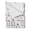 thumbnail image 2 of Penguin Soft Flannel Fleece Throw Blanket, Doodle Style Cartoon Animals from Antarctica Crowns on a Dotted Background, Cozy Plush for Indoor and Outdoor Use, 50" x 60", Multicolor, by Ambesonne, 2 of 5