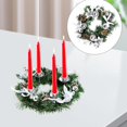 thumbnail image 3 of Candelabro de Corona Artificial, Soporte de Adviento de Navidad, Candelabro de Arco, Bola Decorativa para Mesa, Mesa de Pascua, Boda Plata Macarena Candelabro de guirnalda, 3 of 7