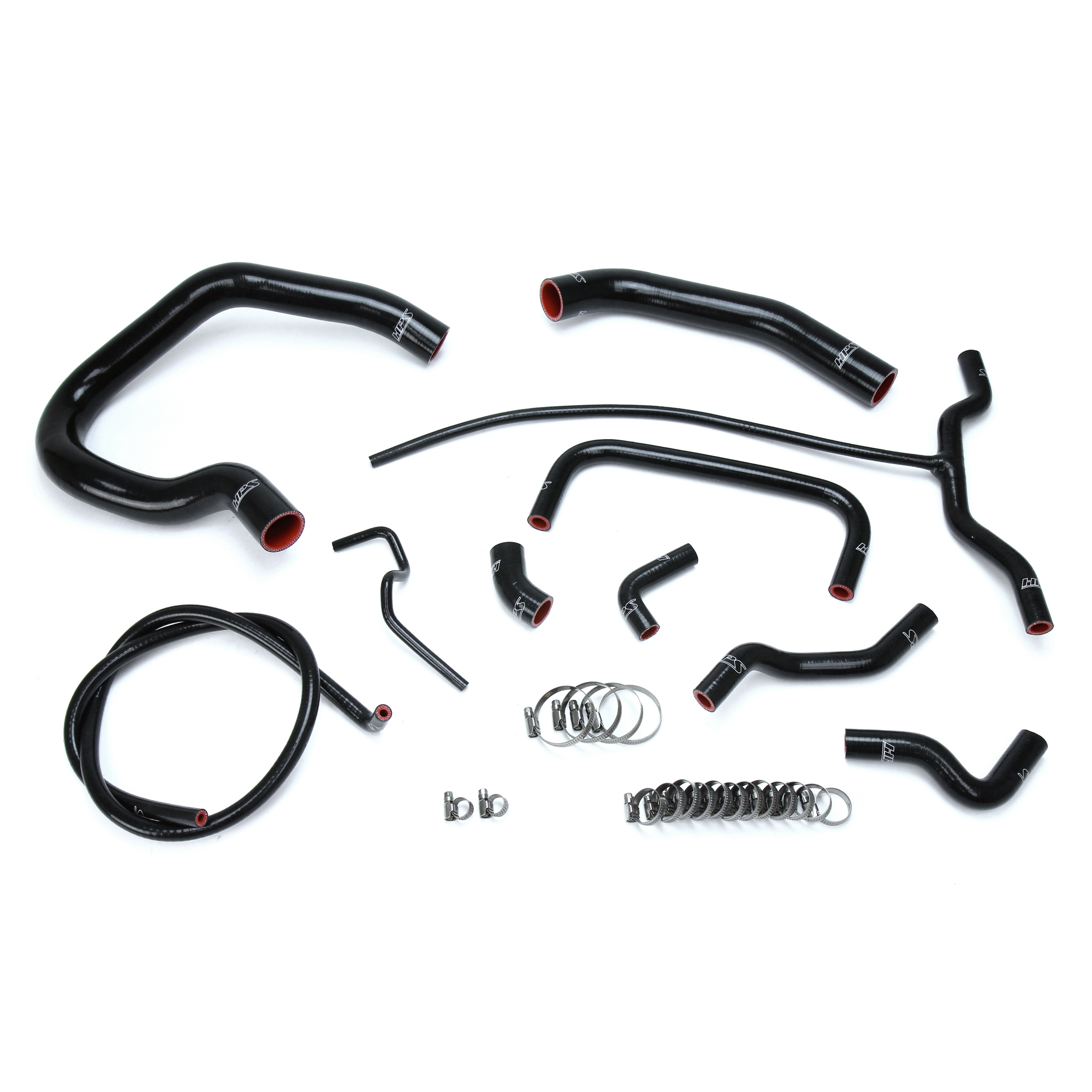 HPS Reinforced Black Silicone Radiator + Heater Hose Kit Coolant for