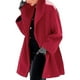 thumbnail image 4 of Abrigos de invierno a la moda para mujer, chaqueta y abrigo largo con capucha y botones con cuello chal para otoño e invierno, para trabajo, fiesta, oficina, rojo XL, 4 of 5