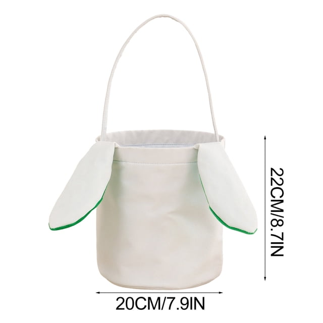 Easter Basket for Adults with Rabbit Design Decorative Easter Egg Hunt Storage Bucket 10 in