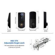 Tuya APP Smart Remote Control Fingerprint Biometrics Password Card Code Deadbolt Automatic Latch Lock ,Easy to Use