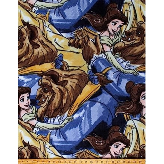 Handmade Single Layer Fleece 58"x 72" Throw Blanket "Princess Belle Beauty and The Beast ”