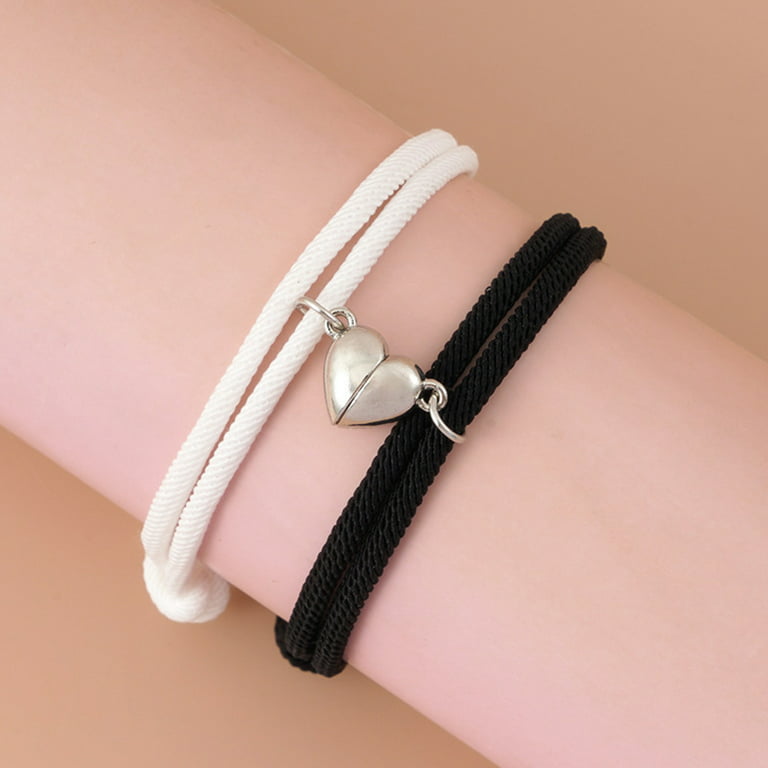 Valentines Day Magnetic Heart Charm Bracelets Without Charms With Two  Halves And Braid Rope For Couples And Friends From Wujinxiajiu, $10.52