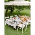 thumbnail image 3 of Outdoor Tablecloth with Umbrella Hole and Zipper, Fall Pumpkin Rectangle Table Cloth 60x102 Inch Waterproof Tablecloth, Thanksgiving Flower Leaf Farmhouse Wood Grain Picnic Table Cover for Patio, 3 of 7