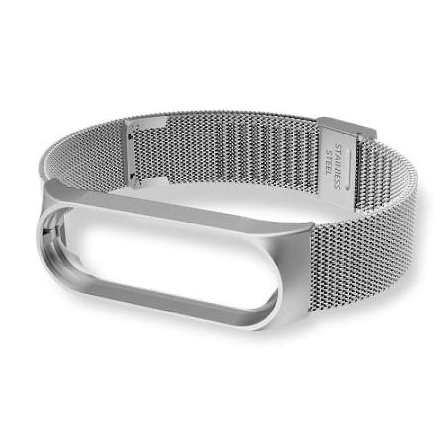 Bratara metalica banda cu inchizatoare pentru Xiaomi Mi Band 5 6 argint