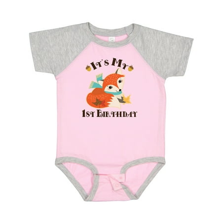 

Inktastic 1st Birthday Woodland Fox Gift Baby Boy or Baby Girl Bodysuit