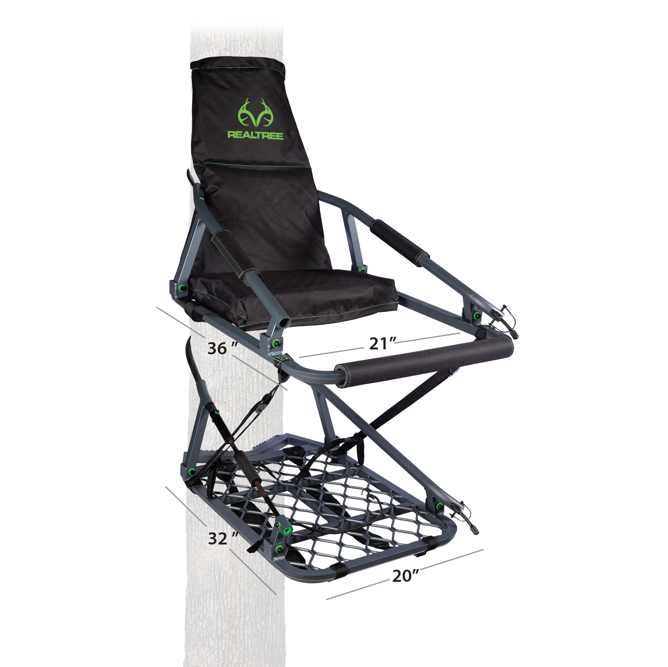 Realtree Deluxe Aluminum Hunting Climbing Tree Stand Walmart Com