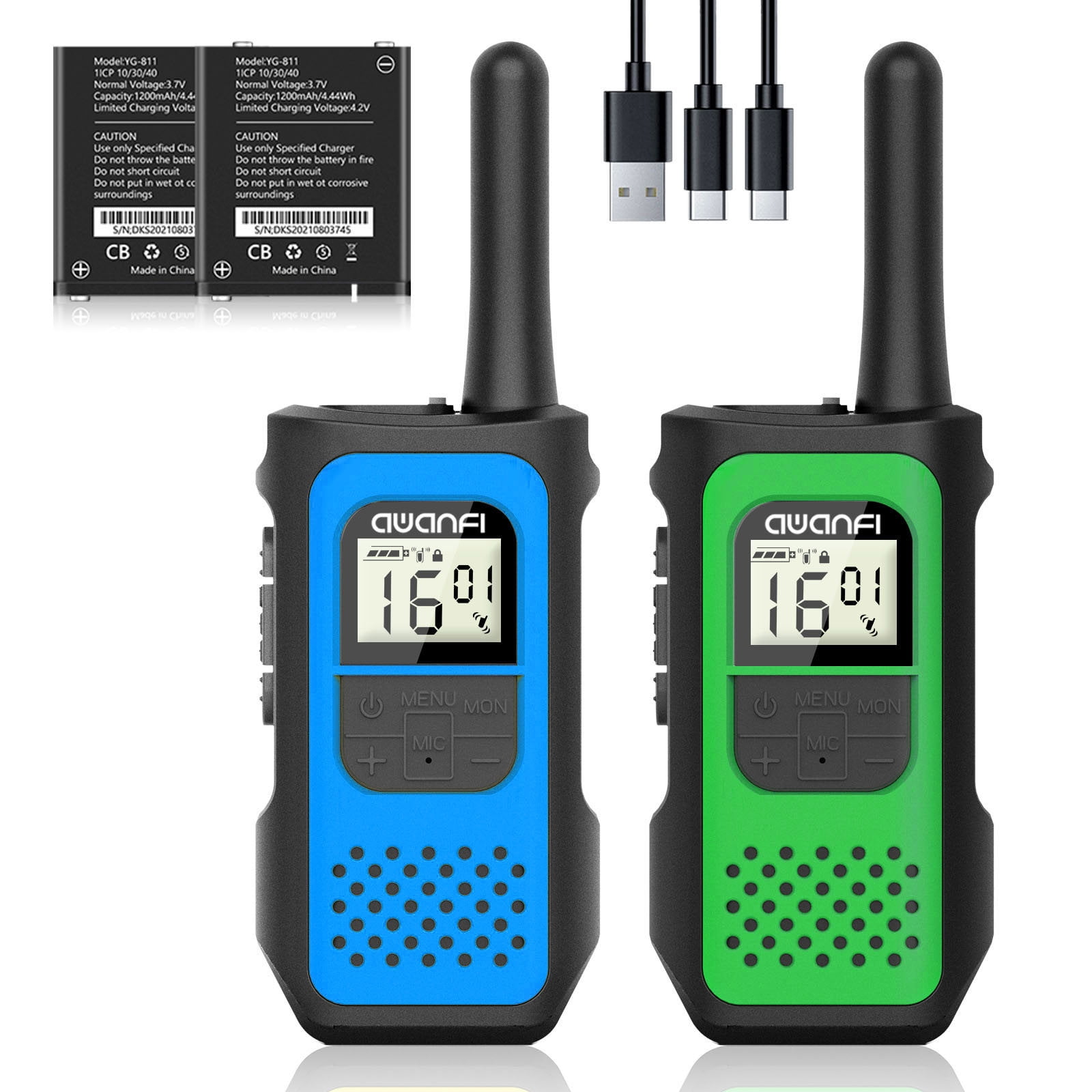 AWANFI Rechargeable Walkie Talkies 2 Pack with 22 FRS Channels photo 1