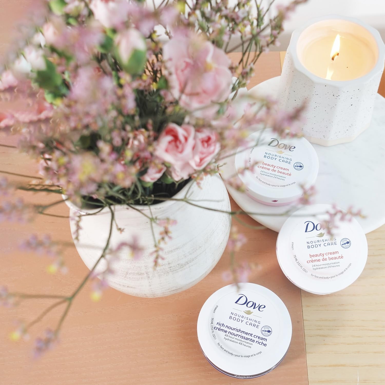 Dove Body Love Rich Nourishment Cream, Face, Hand & Body Lotion for Extremely Dry Skin, Travel Size, 2.53 Oz (Pack of 12)
