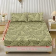 thumbnail image 2 of COEQINE Twin Sheet Set 3 Pieces Bedding Set, Comfort Fade Resistant Fitted Sheet with 2 Pillowcases, Winter Bottom Bedsheet Easy & Secure Fit, Vintage Green Leaf, 2 of 5