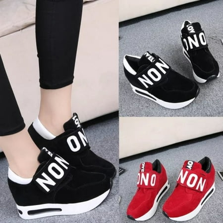 Women Platform Casual Shoes Slip On Sport Sneakers Running (Best Running Shoes For Morton's Neuroma)