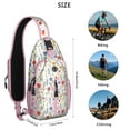thumbnail image 5 of Floral and Butterfly Illustration Sling Bag, Lightweight Durable Crossbody Backpack, Adjustable Strap, Multiple Compartments for Travel, City Walks, Outdoor Activities, 5 of 6