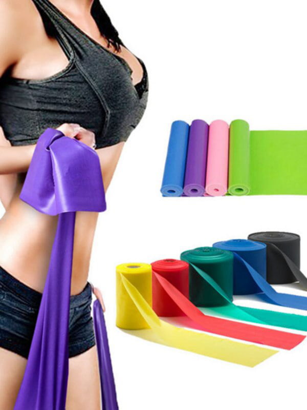 1.5m Elastic Yoga Pilates Rubber Stretch Resistance Exercise Fitness Band Belt