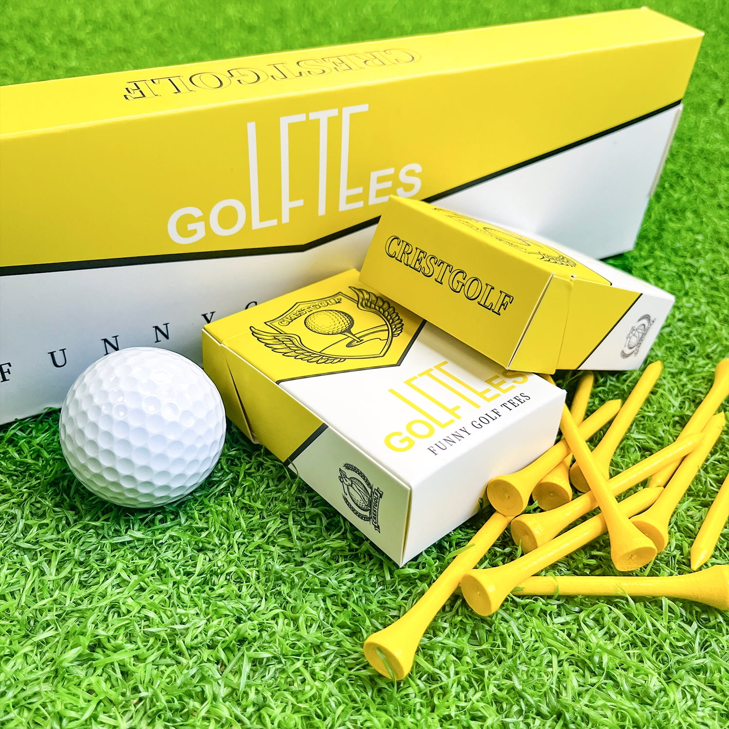 Golf Tees 50 Pieces Funny Golf Accessories for Men& Women 2 ¾ Inch (70mm)Wooden Tees