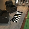 thumbnail image 2 of Ottomanson US ARMY USA Flag Machine Washable Non-Slip Rubberback 2x5 Runner Rug, 20"x 59", Black/White, 2 of 8