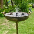 thumbnail image 3 of Cast Iron Bird Bath, Bird Baths for Outdoor, Metal Bird Bath with Bird Statues Bird Bath and Bird Feeder Bowl Tray Yard Garden Lawn Outside Decoration, 3 of 8