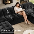 thumbnail image 5 of Aukfa 6-Piece U-Shaped Modular Sectional Sofa with 2 Ottomans for Living Room, Ice Flower Chenille, Black, 5 of 10
