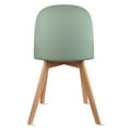 thumbnail image 5 of Set of 2 Armless Plastic Dining Chair Wood Legs for Dining Room Plastic Molded Seat With Cushion, Green, 5 of 13