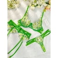 thumbnail image 2 of Fresh Lemon Embroidery Lingerie Set (GREEN, S), 2 of 5