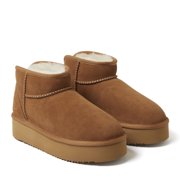 Fireside by Dearfoams Womens Kingston Genuine Shearling Platform Bootie