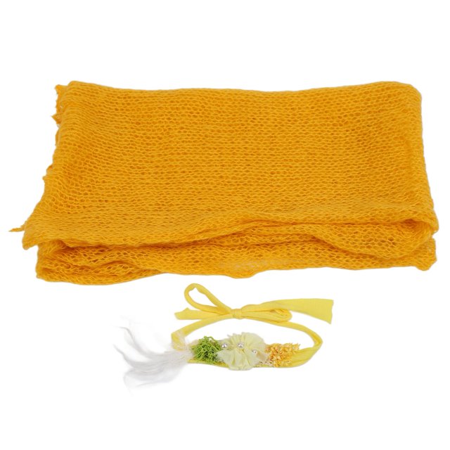 Envoltura para fotografía de recién nacido transpirable, manta para fotos infantil DIY, fondos para fotografía, color amarillo mate