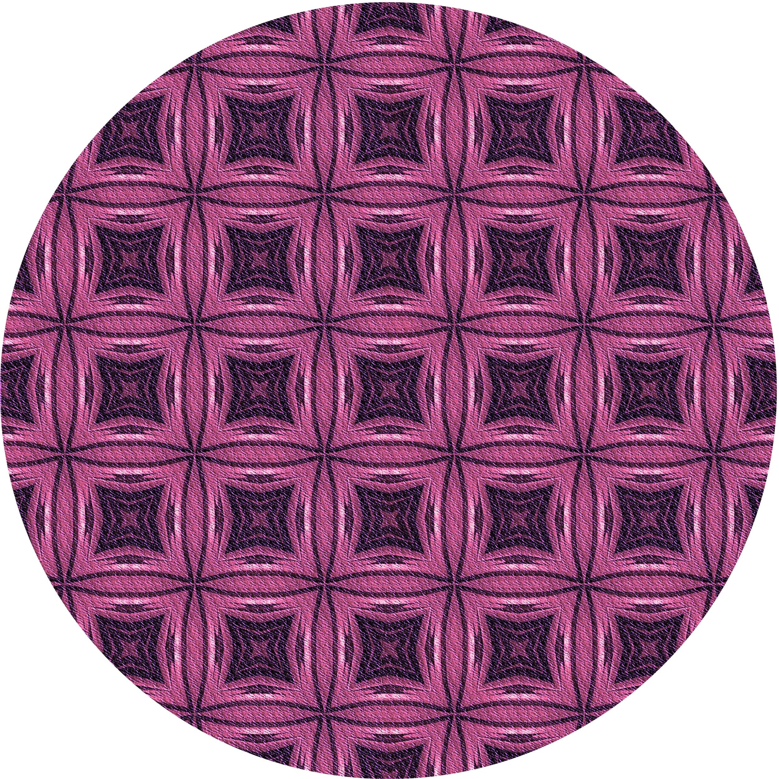 Ahgly Company Indoor Round Patterned Dimorphotheca Magenta Pink Area ...