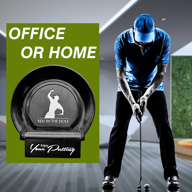 Ayudas De Entrenamiento De Golf Golf Practice Hole Putting Cup Copa de golf de aleación resistente para entrenamiento (negro)