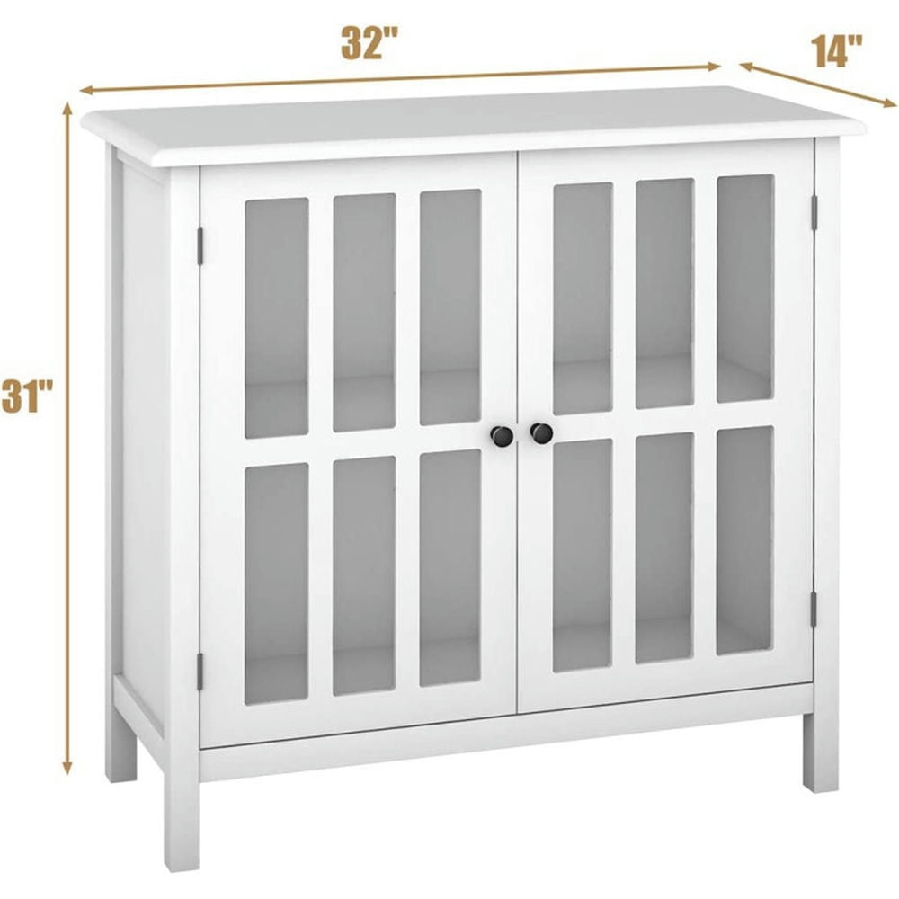 Finihen Kitchen Storage Cabinet, Buffet Sideboard, Glass Door Sideboard Console Storage Buffet Cabinet, for Dining Room, Kitchen, Living Room, White Finihen Kitchen Storage Cabinet, Buffet Sideboard, Glass Door Sideboard Console Storage Buffet Cabinet, for Dining Room, Kitchen, Living Room, White
