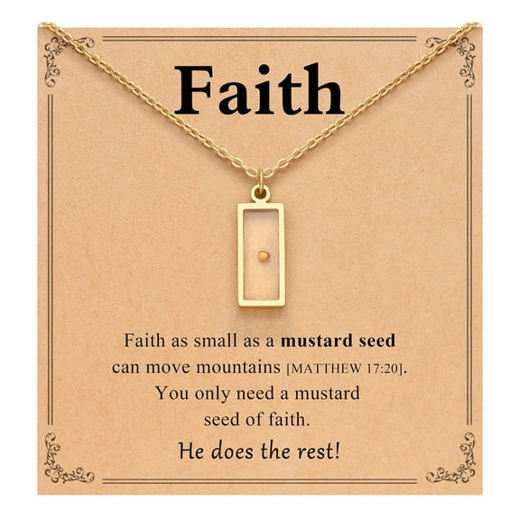 Rectangle 216 Stainless Steel Mustard Seed Pendant Necklaces for Women Golden 17.72 inch(45cm)